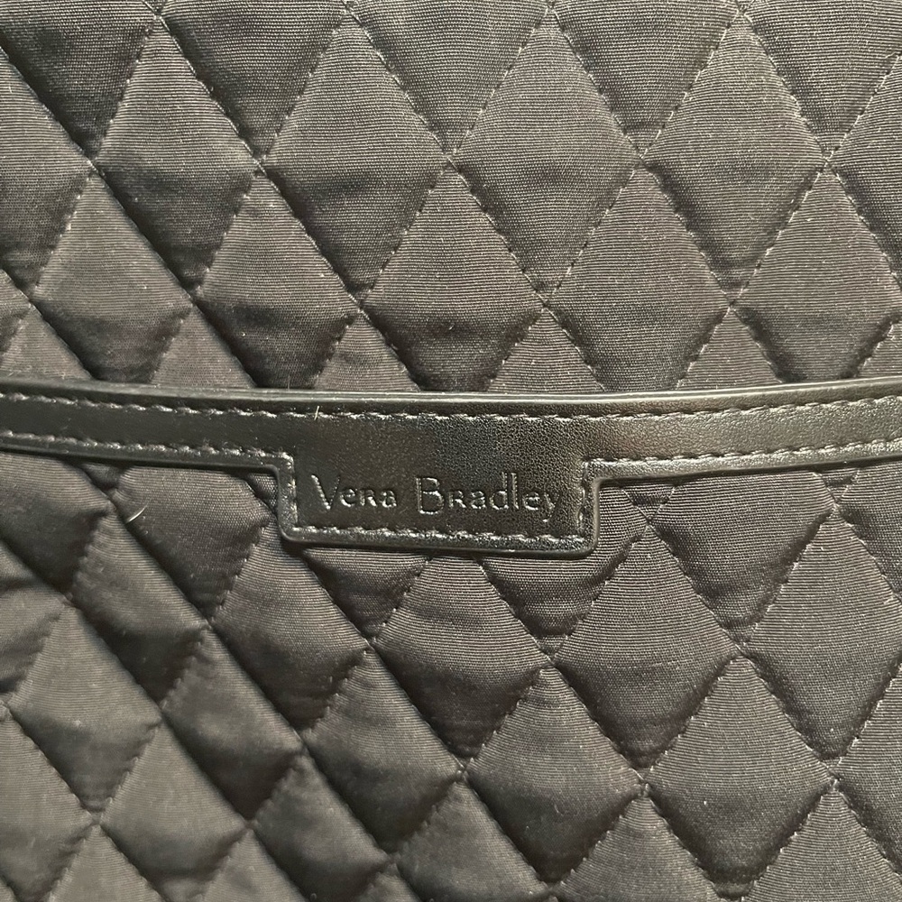 Vera Bradley Black Quilted Tote with leather - Picture 2 of 6